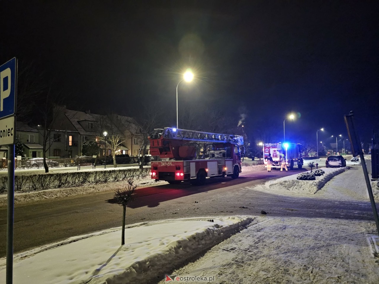 Akcja ratunkowa na Sobieskiego w Ostrołęce [13.01.2025] - zdjęcie #8 - eOstroleka.pl