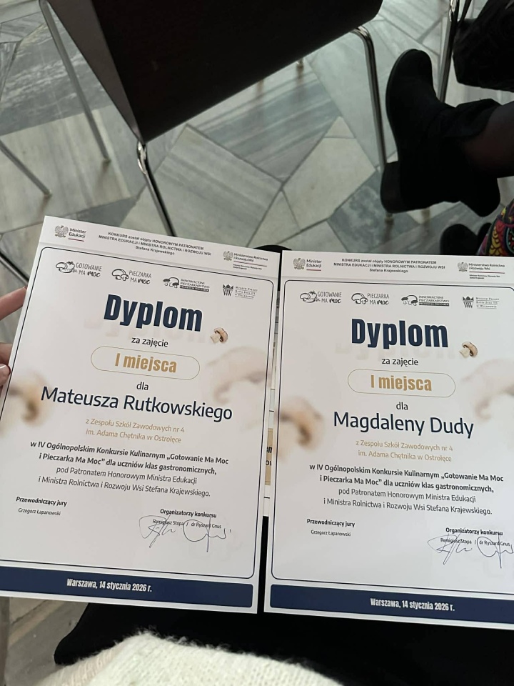 Zwycięstwo uczniów ZSZ nr 4 w ogólnopolskim konkursie kulinarnym fot. ZSZ nr 4 [14.01.2026] - zdjęcie #18 - eOstroleka.pl