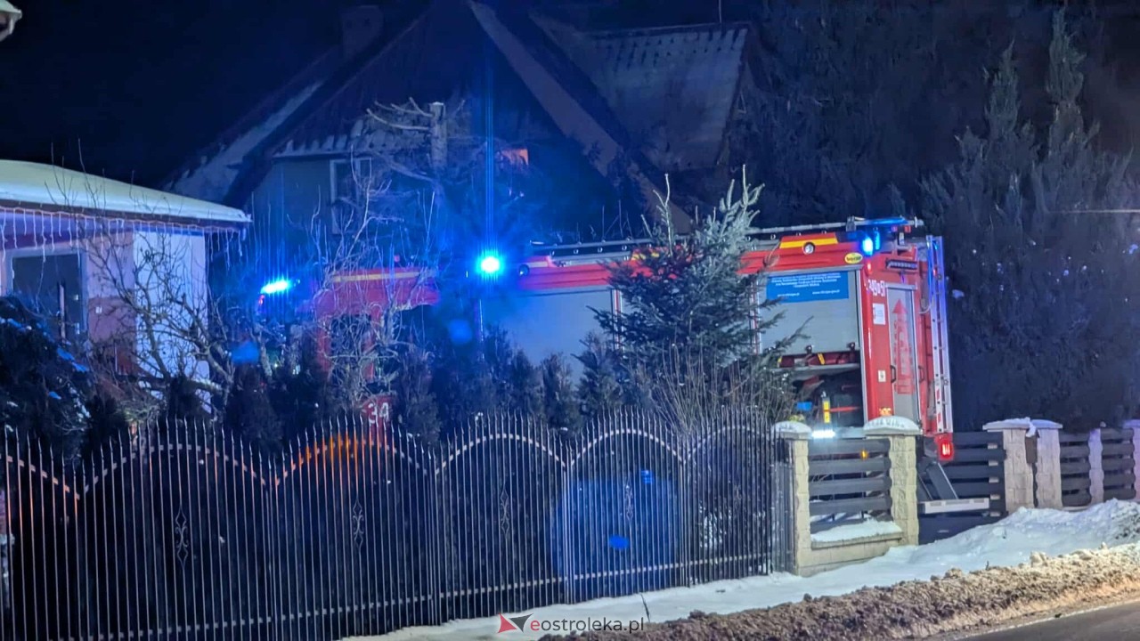 Pożar sadzy w Obierwi [24.01.2026] - zdjęcie #1 - eOstroleka.pl