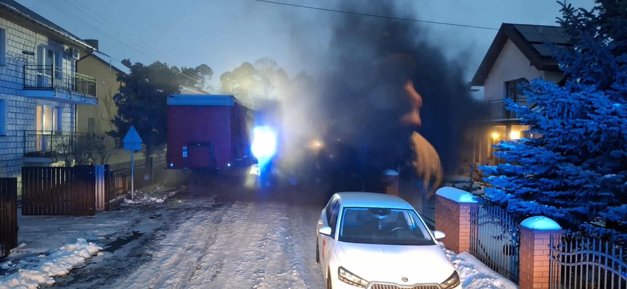 Pożar ciężarówki w Kadzidle [30.01.2026] - zdjęcie #2 - eOstroleka.pl