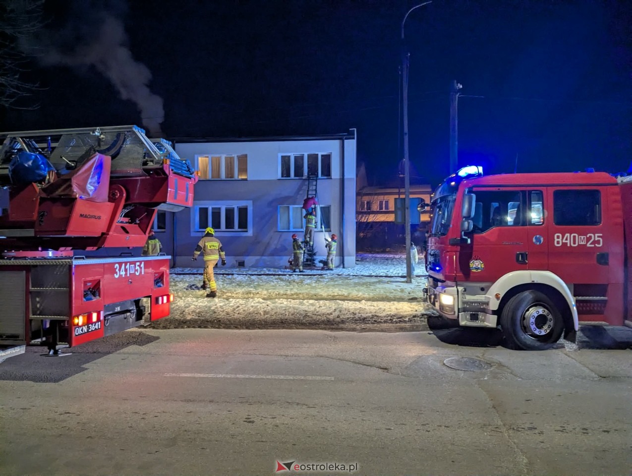 Pożar przy Sienkiewicza w Ostrołęce [2.02.2026] - zdjęcie #17 - eOstroleka.pl