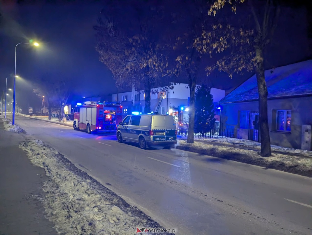 Pożar przy Sienkiewicza w Ostrołęce [2.02.2026] - zdjęcie #7 - eOstroleka.pl