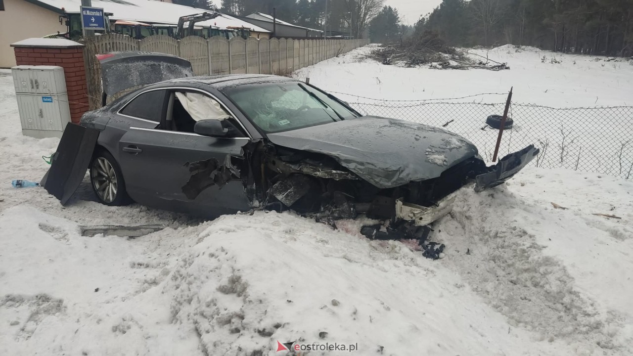Wypadek w Laskowcu [18.02.2026] - zdjęcie #2 - eOstroleka.pl