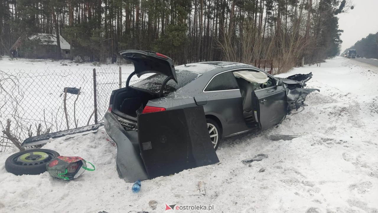 Wypadek w Laskowcu [18.02.2026] - zdjęcie #1 - eOstroleka.pl