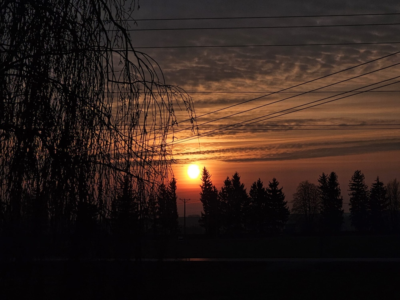Wschód słońca w gm. Goworowo [25.03.2026] - zdjęcie #1 - eOstroleka.pl
