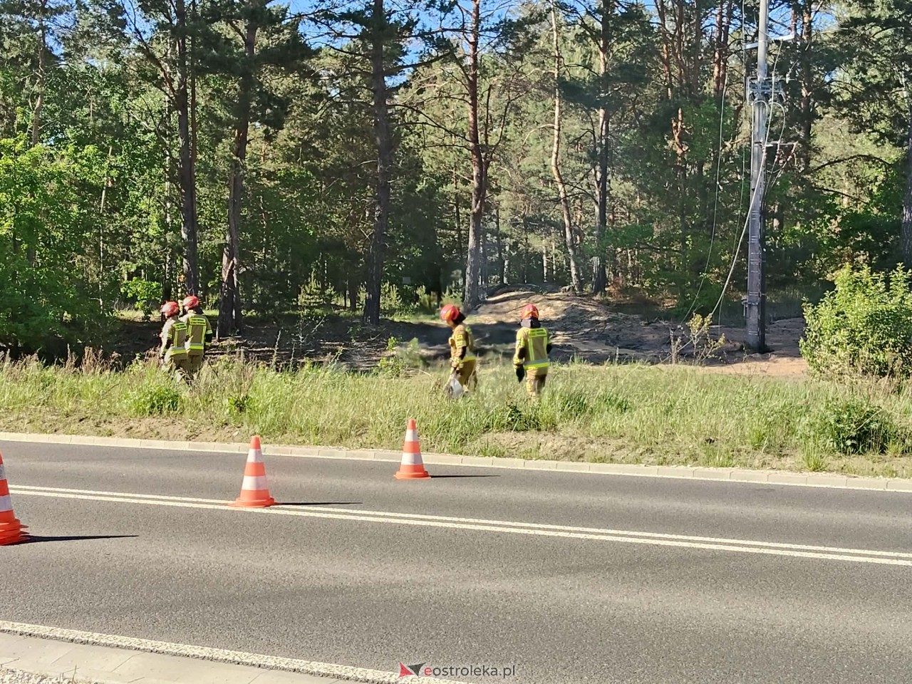 Pożar na drodze do mostu w Teodorowie [25.05.2026] - zdjęcie #2 - eOstroleka.pl