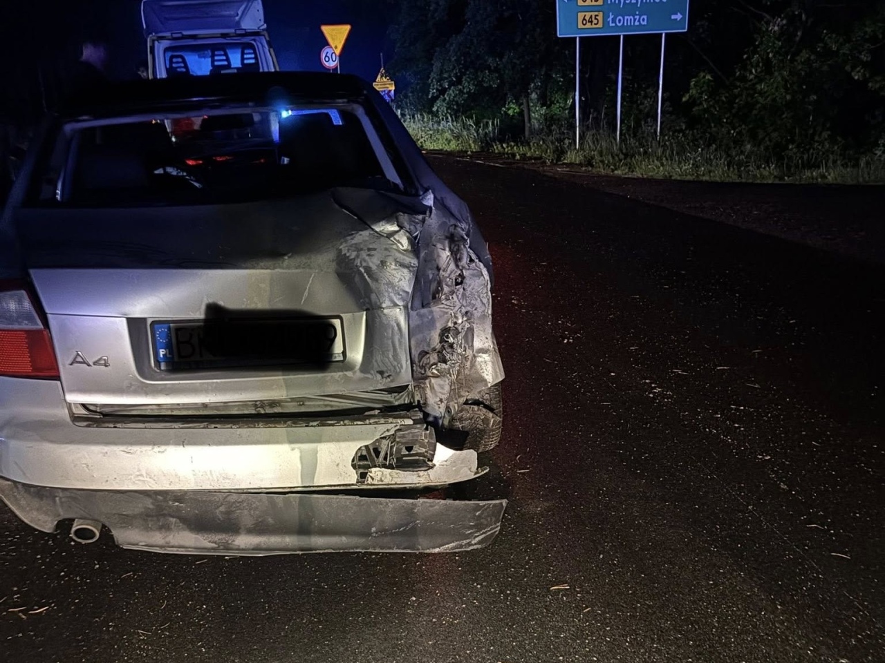 Wypadek na DW 645 na trasie Łyse - Kuzie [13.06.2026] - zdjęcie #3 - eOstroleka.pl