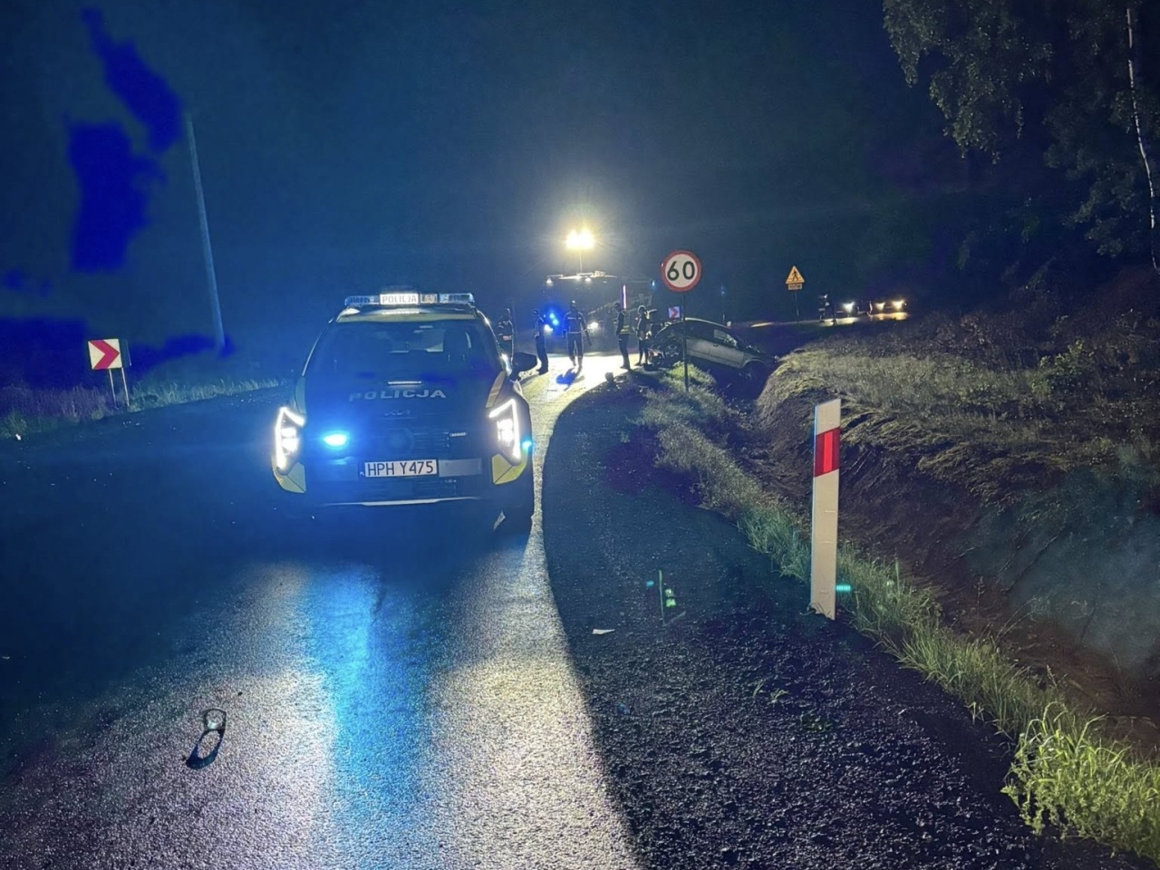 Wypadek na DW 645 na trasie Łyse - Kuzie [13.06.2026] - zdjęcie #2 - eOstroleka.pl