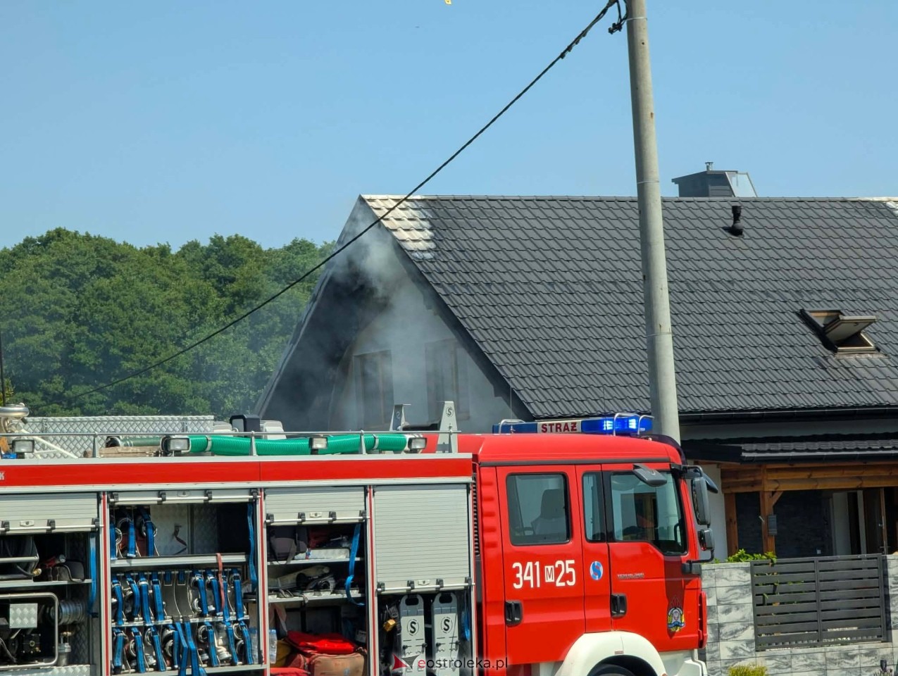 Pożar domu w Rzekuniu [28.06.2026] - zdjęcie #2 - eOstroleka.pl