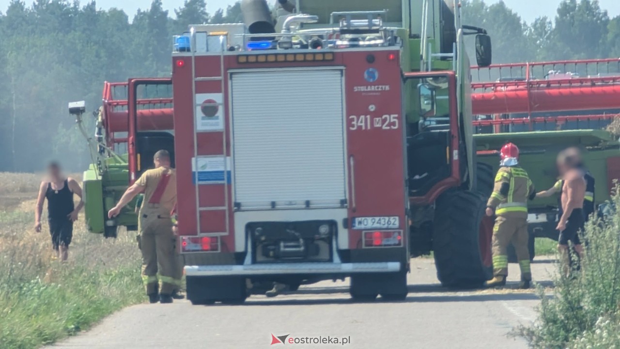 Pożar kombajnu w Borawem [04.08.2026] - zdjęcie #1 - eOstroleka.pl