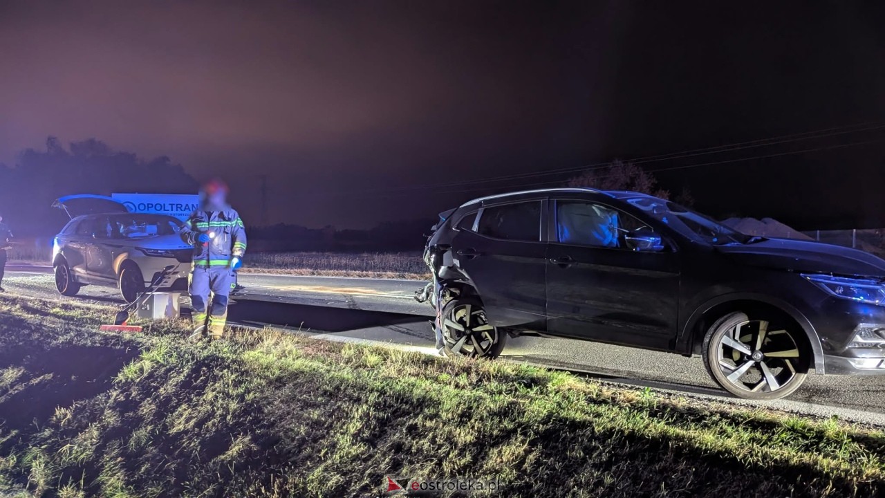 Wypadek w Zamościu - trasa Ostrołęka - Ostrów Mazowiecka [09.10.2026] - zdjęcie #4 - eOstroleka.pl