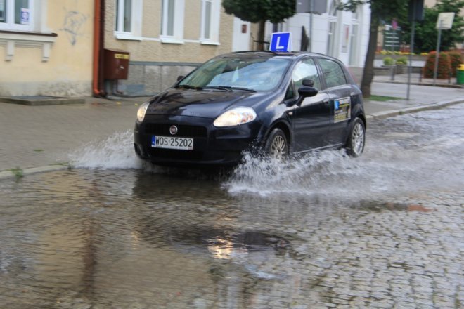 Grad i deszcz nad Ostrołęką: Blac bema pod wodą [11 VII 2012] - zdjęcie #4 - eOstroleka.pl