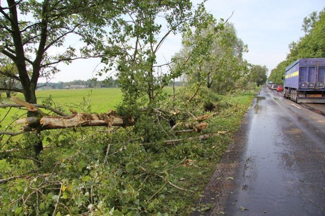 Potężna burza nad powiatem ostrołęckim: Wiatr zrywał dachy i powalał drzewa [22 VIII 2012]  - zdjęcie #14 - eOstroleka.pl