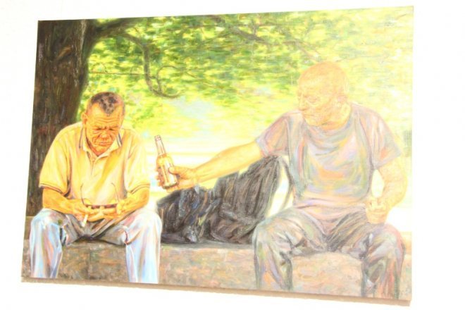 Wernisaż wystawy „Oto człowiek” - Radosława Jastrzębskiego [8 XI 2012] - zdjęcie #10 - eOstroleka.pl