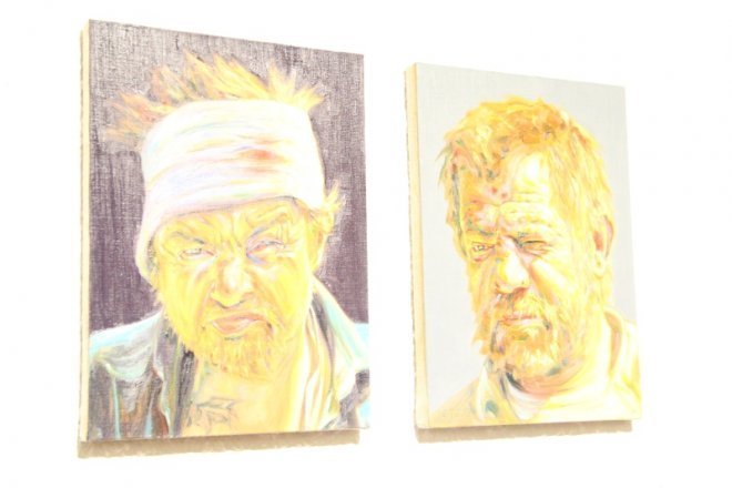 Wernisaż wystawy „Oto człowiek” - Radosława Jastrzębskiego [8 XI 2012] - zdjęcie #9 - eOstroleka.pl