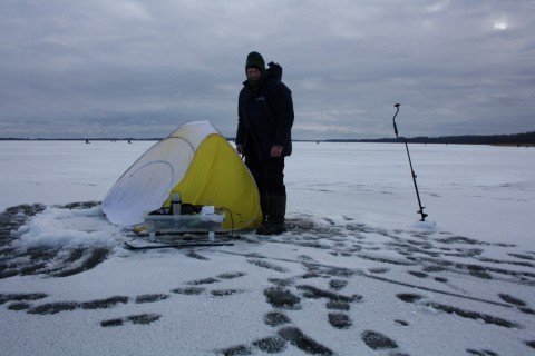 Udana wyprawa na lód wędkarzy z PZW „Narew 38” [03.02.2013] - zdjęcie #8 - eOstroleka.pl
