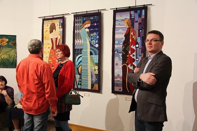 Wernisaż wystawy Gobelinów z Galerii Ostrołęka [22 II 2013] - zdjęcie #3 - eOstroleka.pl