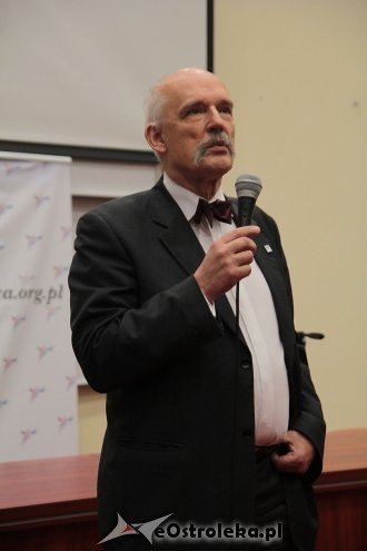 Janusz Korwin-Mikke w Ostrołęce [15.02.2014] - zdjęcie #2 - eOstroleka.pl