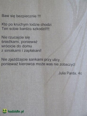 „Bądź bezpieczny zimą” – zajęcia profilaktyczne dla dzieci z ZPO w Kadzidle [18.02.2014] - zdjęcie #9 - eOstroleka.pl