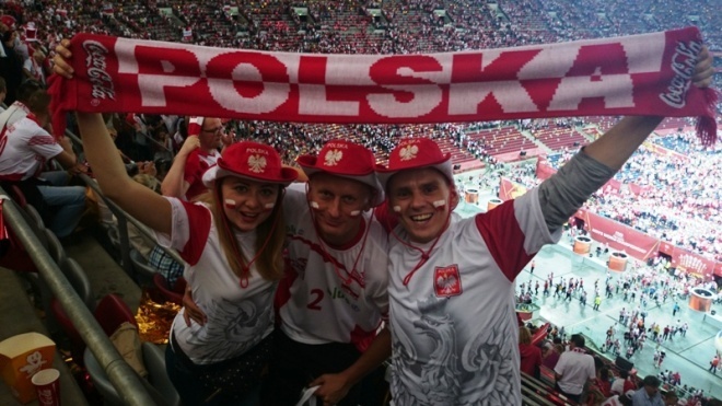 Kibice z Ostrołęki na meczu otwarcia Mistrzostw Świata (30.08.2014) - zdjęcie #12 - eOstroleka.pl