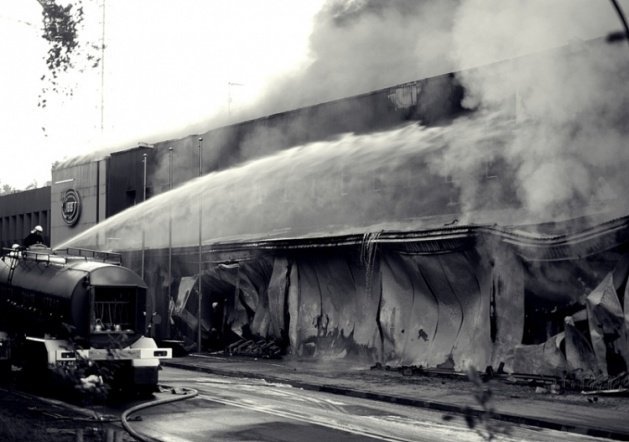 Pożar w JBB w Łysych - zdjęcie #20 - eOstroleka.pl