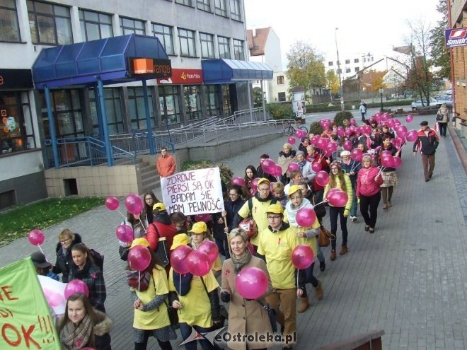 Ostrołęccy licealiści na Marszu Różowej Wstążki [09.11.2015] - zdjęcie #4 - eOstroleka.pl