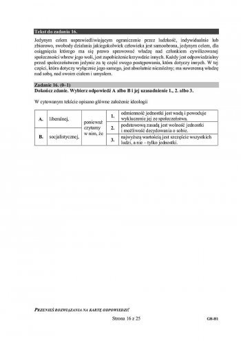 Egzamin gimnazjalny 2016: Historia, wiedza o społeczeństwie [ARKUSZE EGZAMINACYJNE] - zdjęcie #14 - eOstroleka.pl