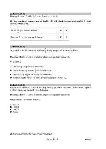 Egzamin gimnazjalny 2016: Matematyka [ARKUSZE EGZAMINACYJNE] - zdjęcie #8 - eOstroleka.pl