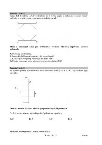 Egzamin gimnazjalny 2016: Matematyka [ARKUSZE EGZAMINACYJNE] - zdjęcie #2 - eOstroleka.pl
