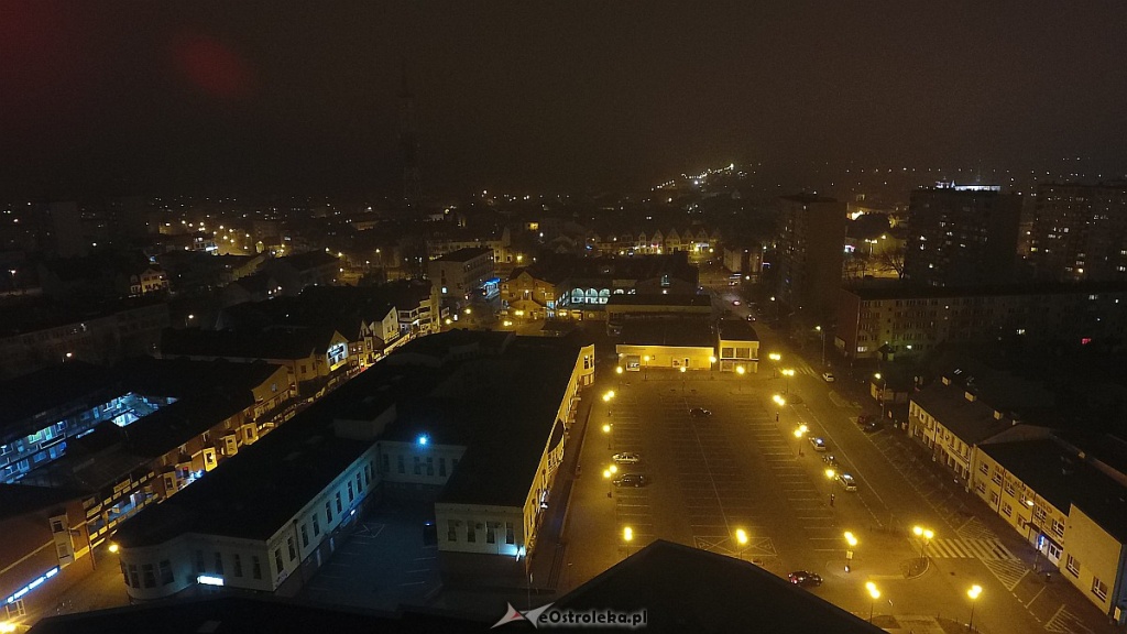 Ostrołęka z lotu ptaka nocą [25.11.2016] - zdjęcie #3 - eOstroleka.pl
