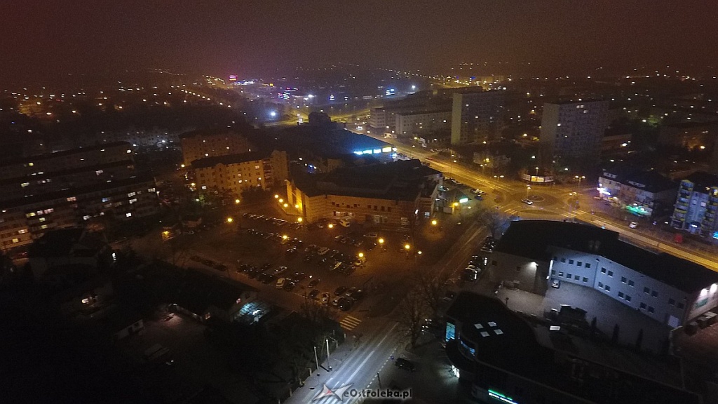 Ostrołęka z lotu ptaka nocą [25.11.2016] - zdjęcie #9 - eOstroleka.pl