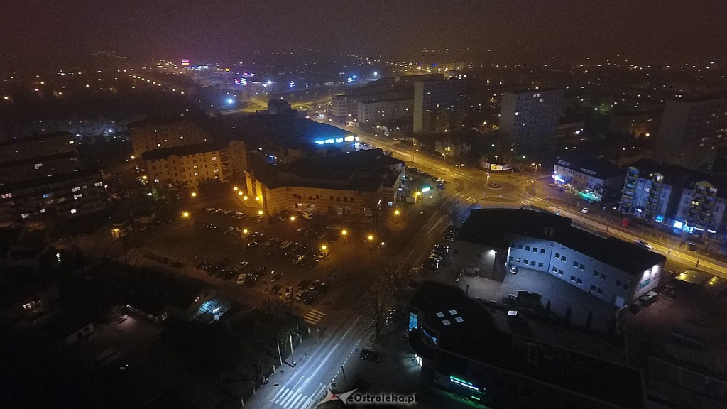 Ostrołęka z lotu ptaka nocą [25.11.2016] - zdjęcie #10 - eOstroleka.pl