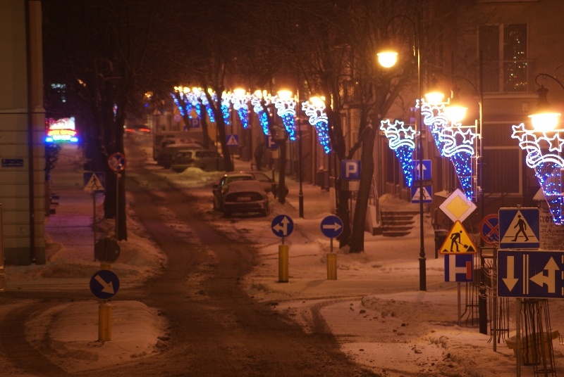 Ostrołęka nocą (21.12.09) - zdjęcie #9 - eOstroleka.pl